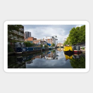 House boats at Regent's Canal towpath London, UK Sticker